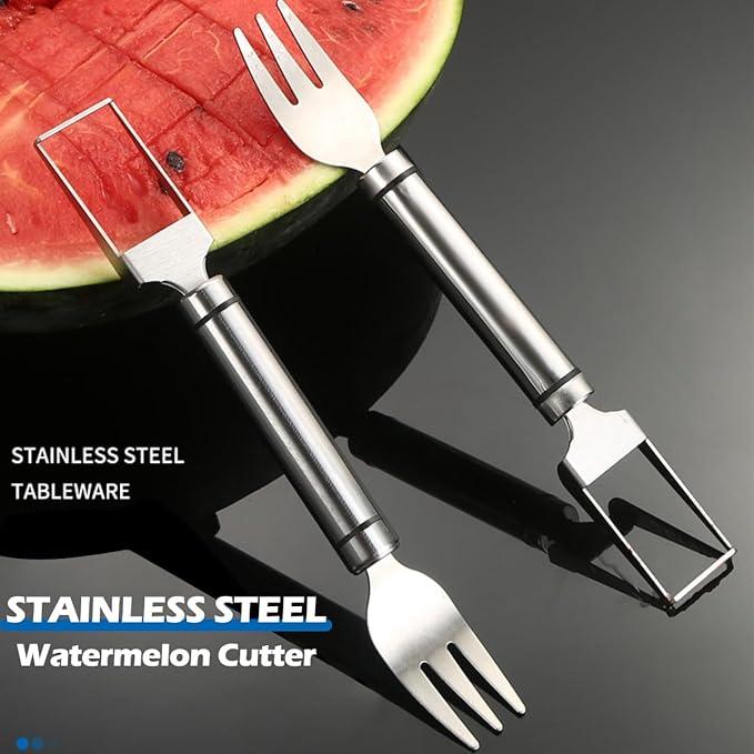 查看[[2 Pack] Watermelon Slicer Cutter – Stainless Steel 2-in-1 Fruit ...
