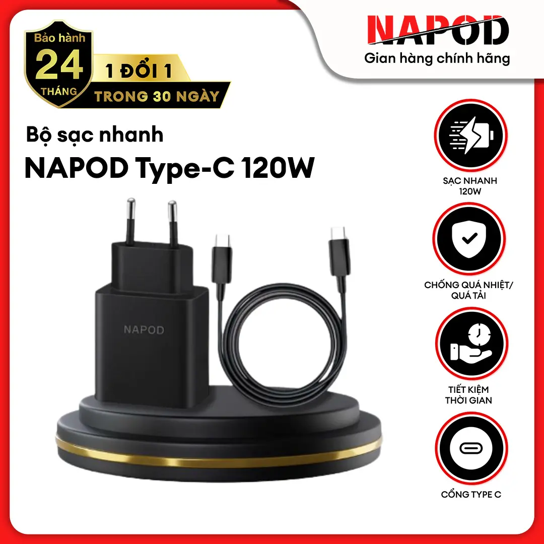 查看[[VINHBANHBO] Bộ sạc nhanh NAPOD 120W Type C ,Tương Thích Note 10 ...