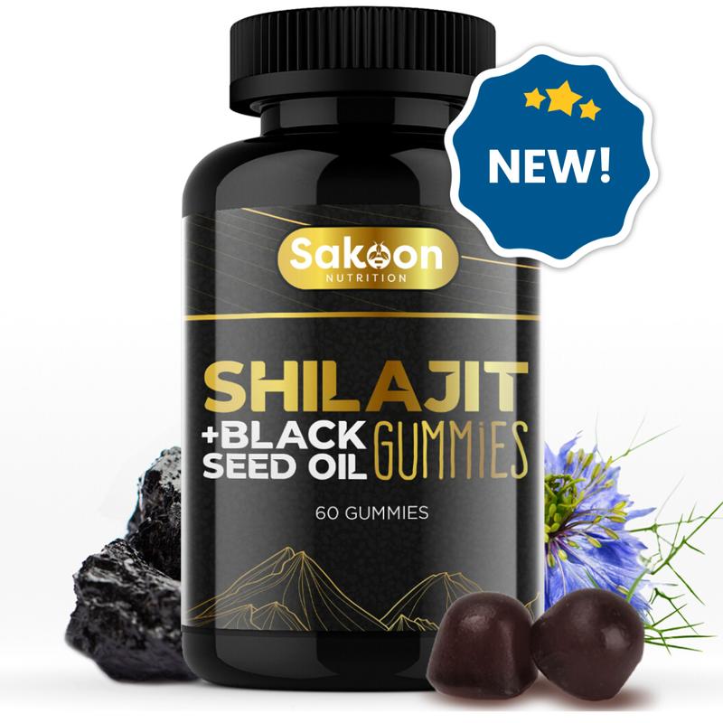 Pure Shilajit Supplement Gummies with Black Seed Oil, High Potency Pure Himalayan Resin for Energy, Immune Support, and Cognitive Function, Lab Tested Chewables