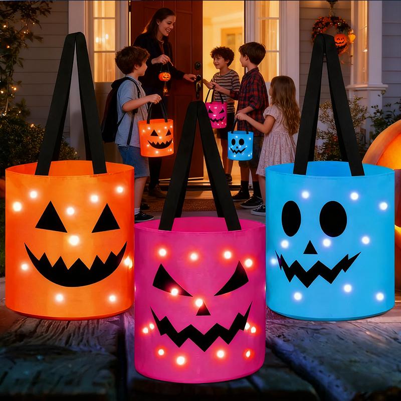 查看[Halloween LED Light Up Candy Bucket - Reusable Trick or Treat Tote ...