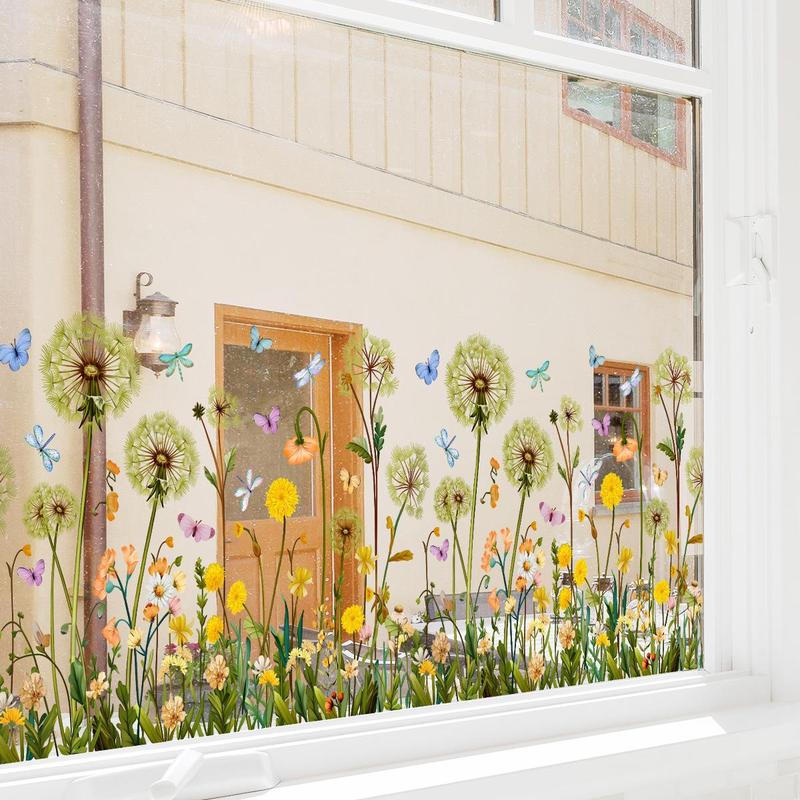 查看[Flower Pattern Window Film, 2 Sheets/set Static Cling Window Decal ...