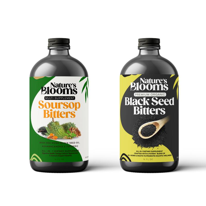 Nature's Blooms: Soursop Bitters & Black Seed Bitters Bundle