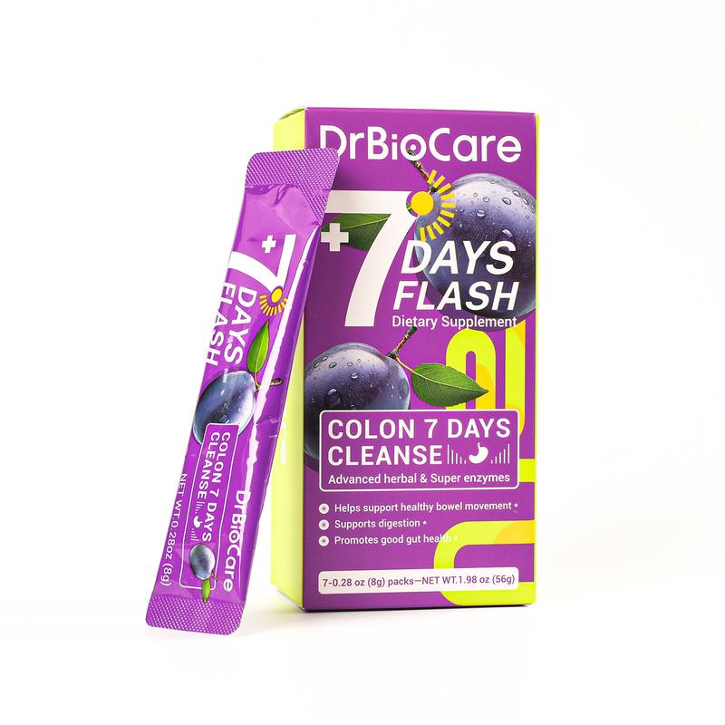 DrBioCare Colon Cleanse Supplement, 7 Days Flash Series, Supports Digestive Health & Nutrient Absorption, Detox & Cleanse, Promote Bowel Regularity Fitness Edible, better