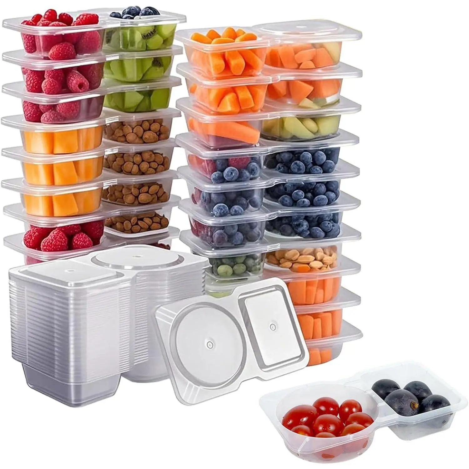 Led Container Snack 查看[20 Pack Reusable Snack Containers with Lids, 2-Compartment Snack ...