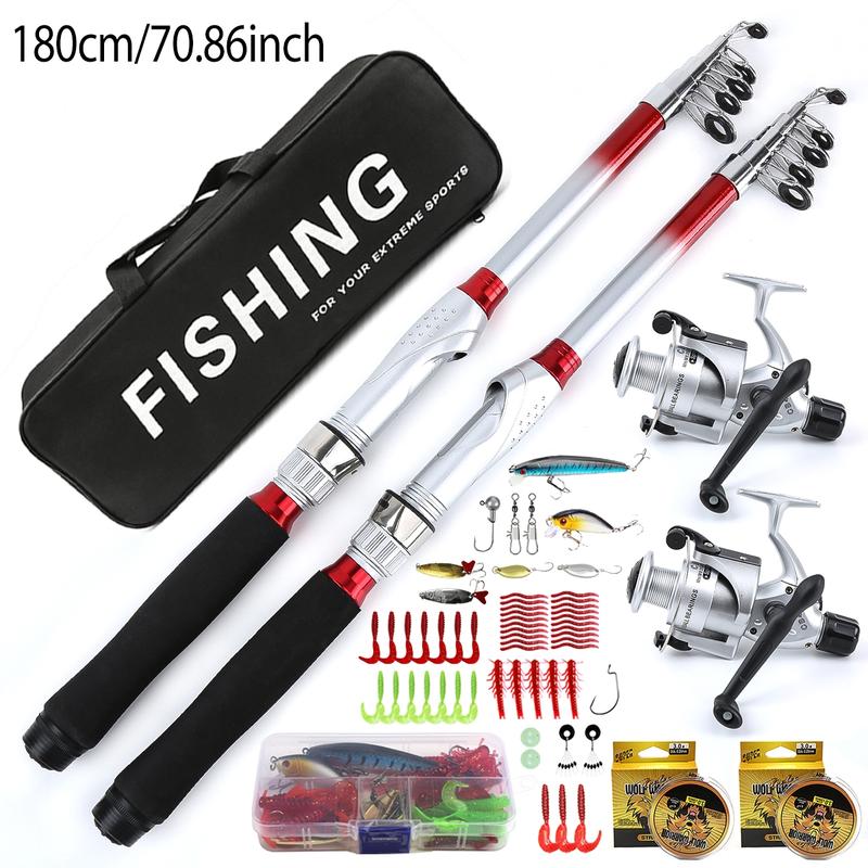 查看[2-Piece Fishing Rod Set with Reel, Full Accessories Kit (lures/line ...