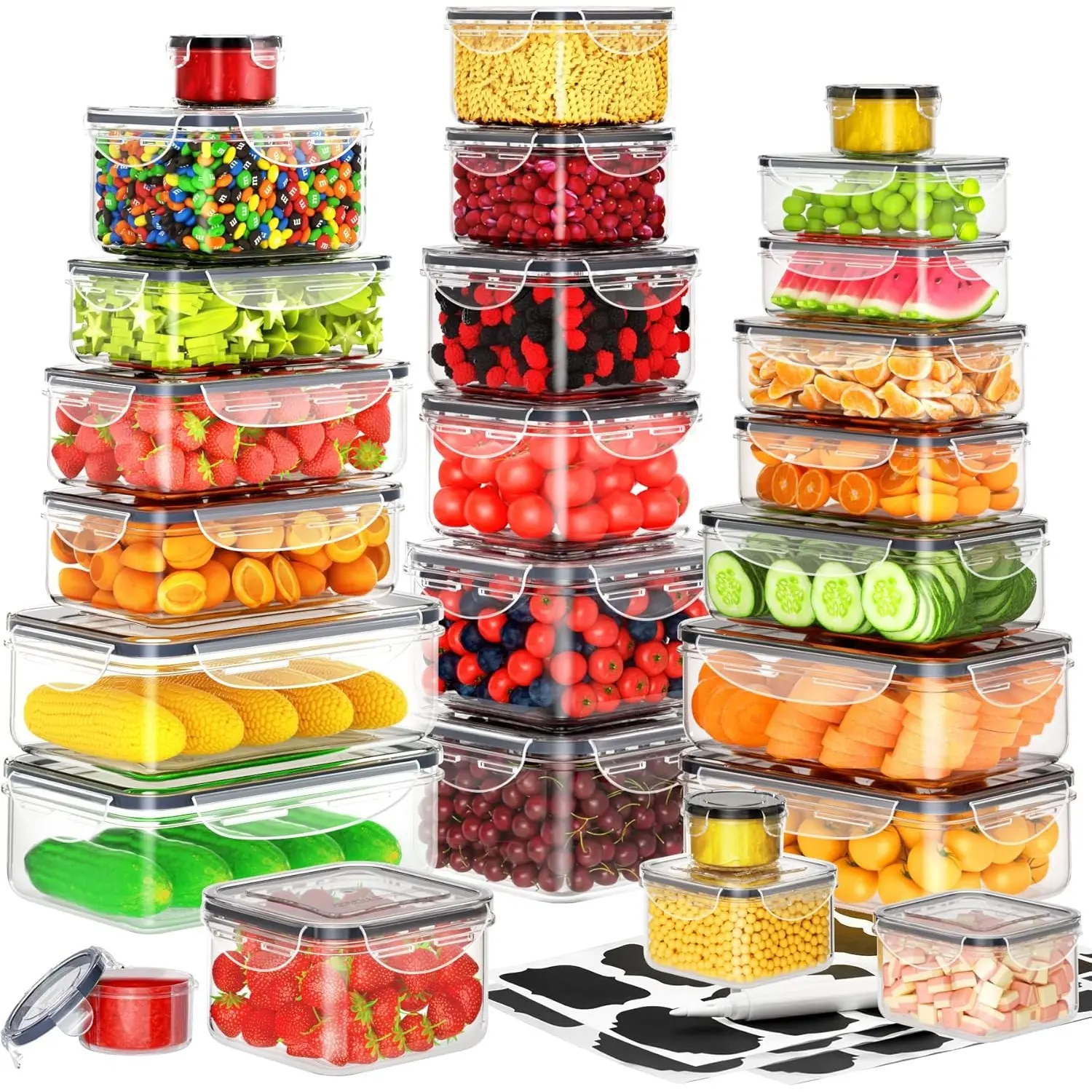 50 PCS Food Storage Containers with Lids Airtight TikTok爆款商品分析 - GMV/销量 ...