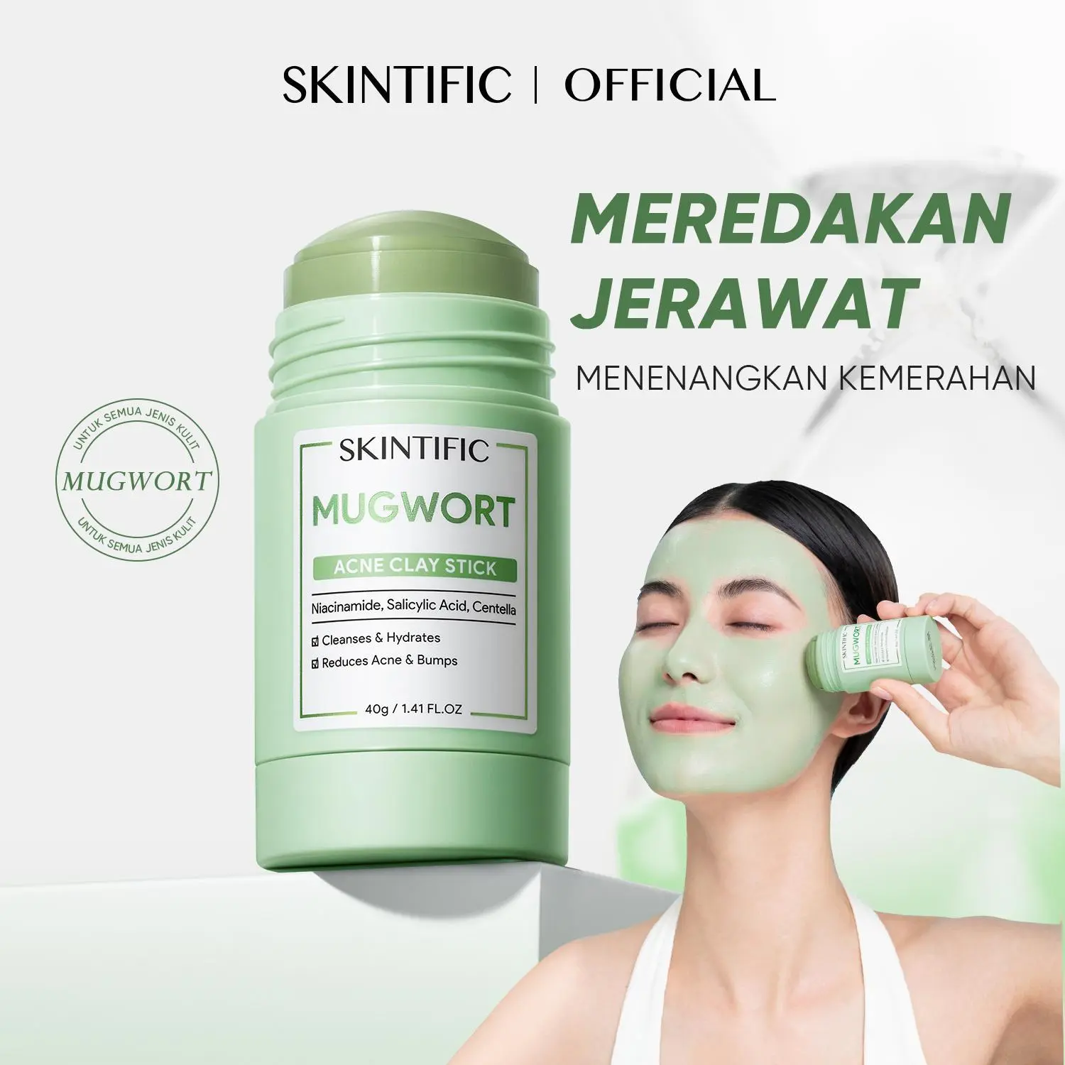 Skintific Mugwort Anti Pores and Acne Clay Mask Stick 40g