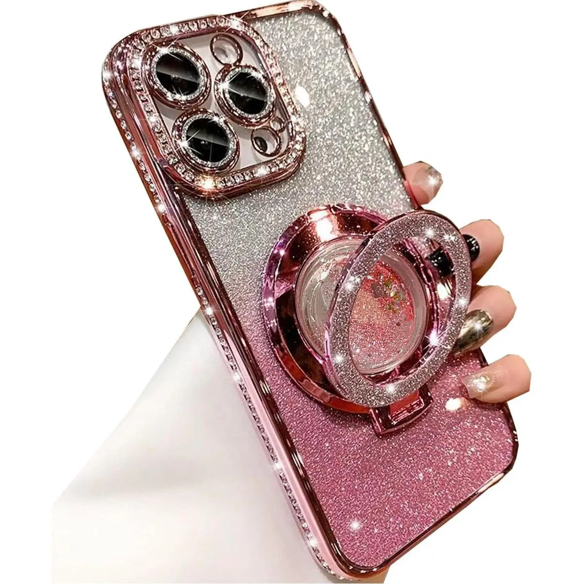 查看[Glitter Kickstand Case for iPhone 16 15 14 13 12 Pro Max Luxury ...