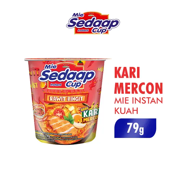 [FLASH SALE] Sedaap Mie Instan Cup Kari Mercon Cabe Rawit Asli 79g ...