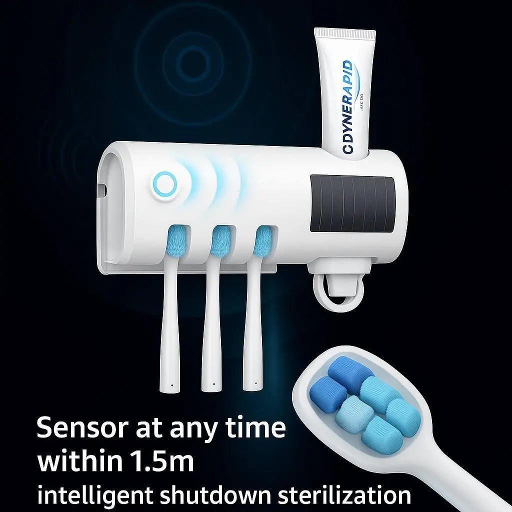 查看[No-Drill Smart Toothbrush Holder Set – Automatic Toothpaste ...