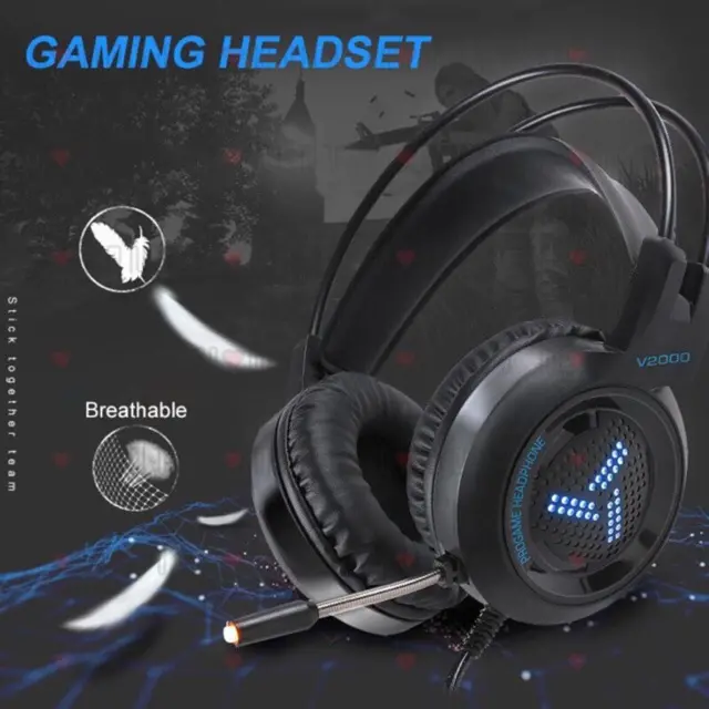Gaming V2000 Earphones Game LED Headset Computer W TikTok爆款商品分析 - GMV ...