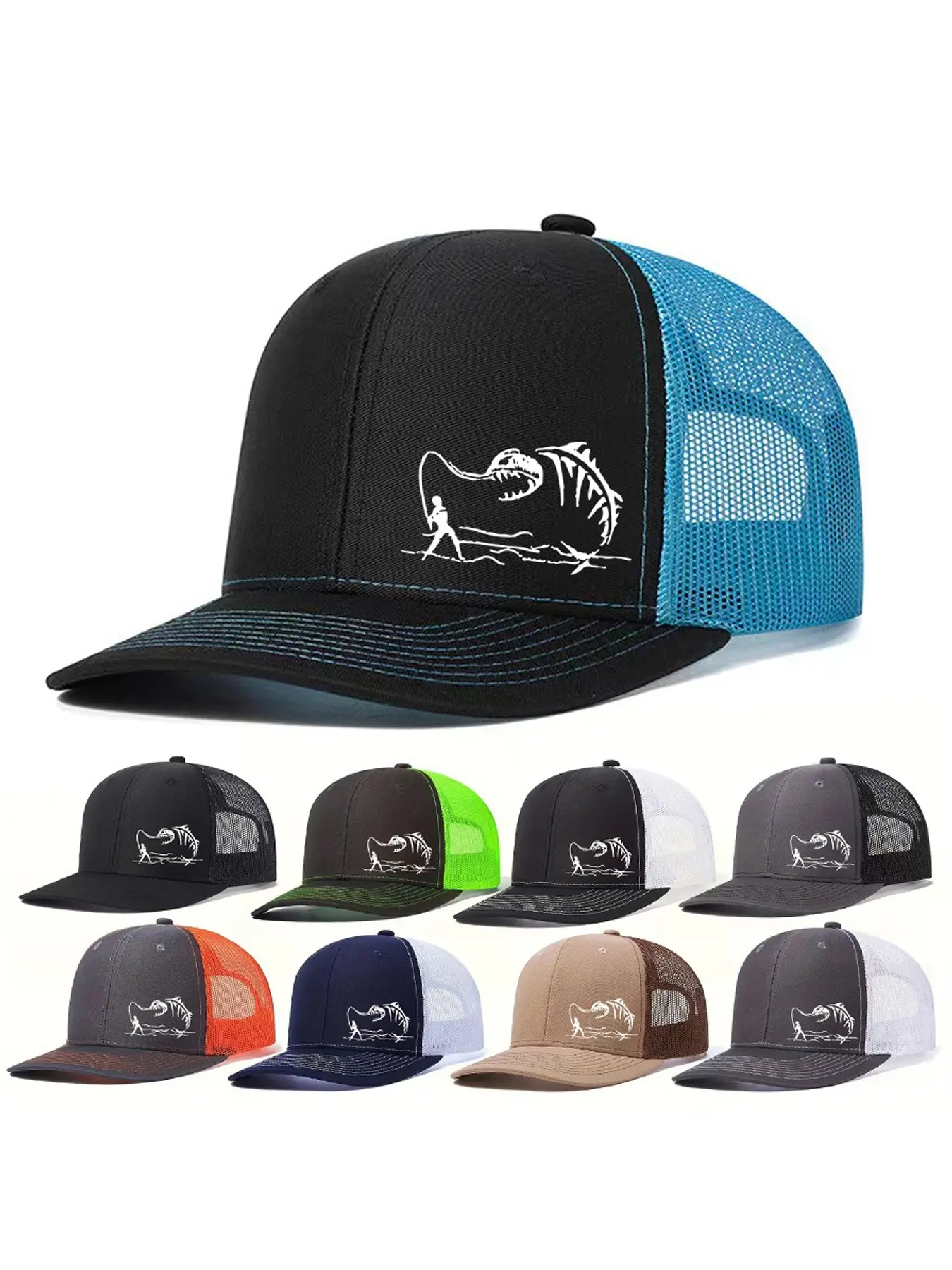 Unisex Baseball Cap, Fishing Printing Hat, Mesh Ha TikTok爆款商品分析 - GMV ...