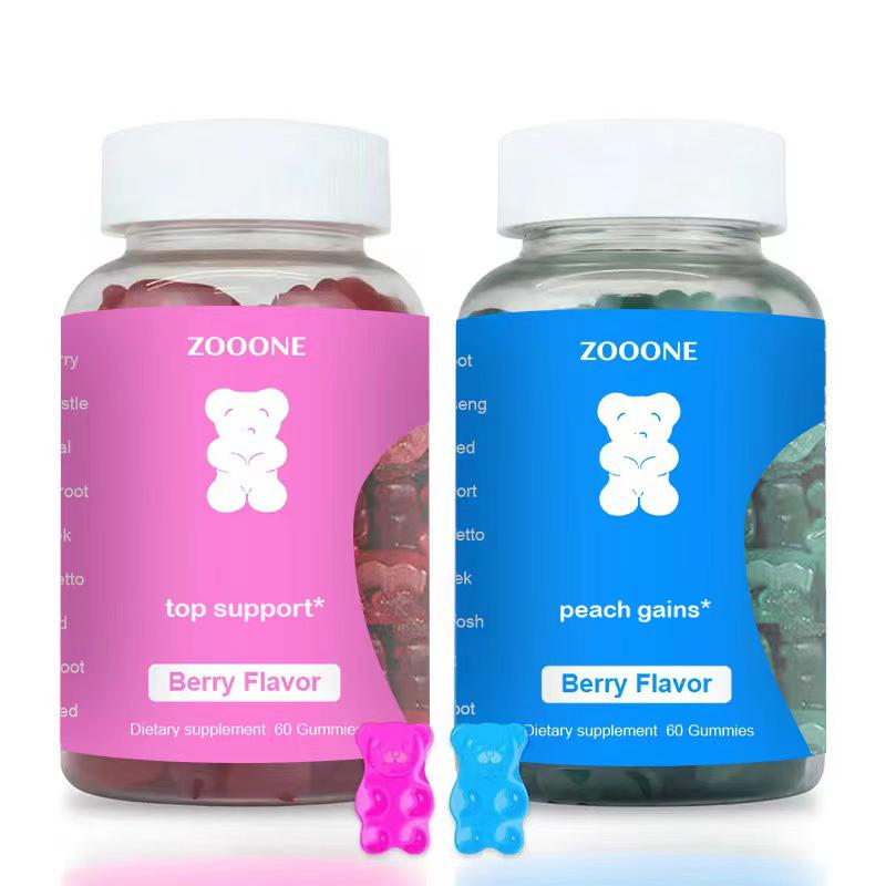 ZOOONE Gummies Combo Pack -Top Support and Peach GainsGummies -Workout Aid -Women'sSupport Supplement -Berry Flavored-Essential Herbs-Multivitamins