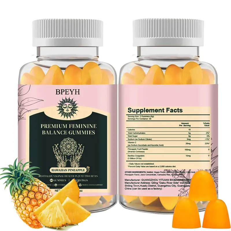 【New upgrade】Vital Source Nutrition-Premium Feminine Balance Gummies-for Women’s Health & Wellness-Immune -Vegan,Hawaiian Pineapple  Dietary Natural