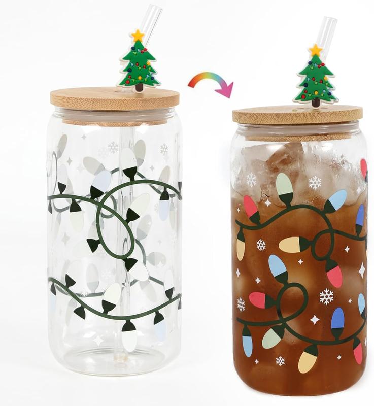 Christmas light Glass Can Cup with Bamboo Lid and TikTok爆款商品分析 - GMV/销量 ...