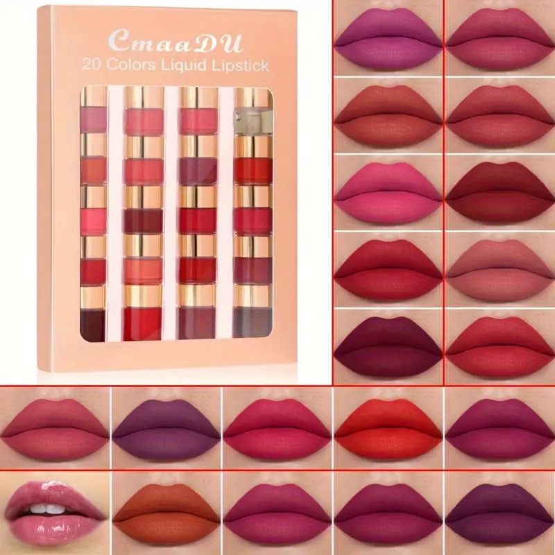 查看[20 Color Lip Glossy Boxed Lipstick Set Cosmetic Waterproof Long ...
