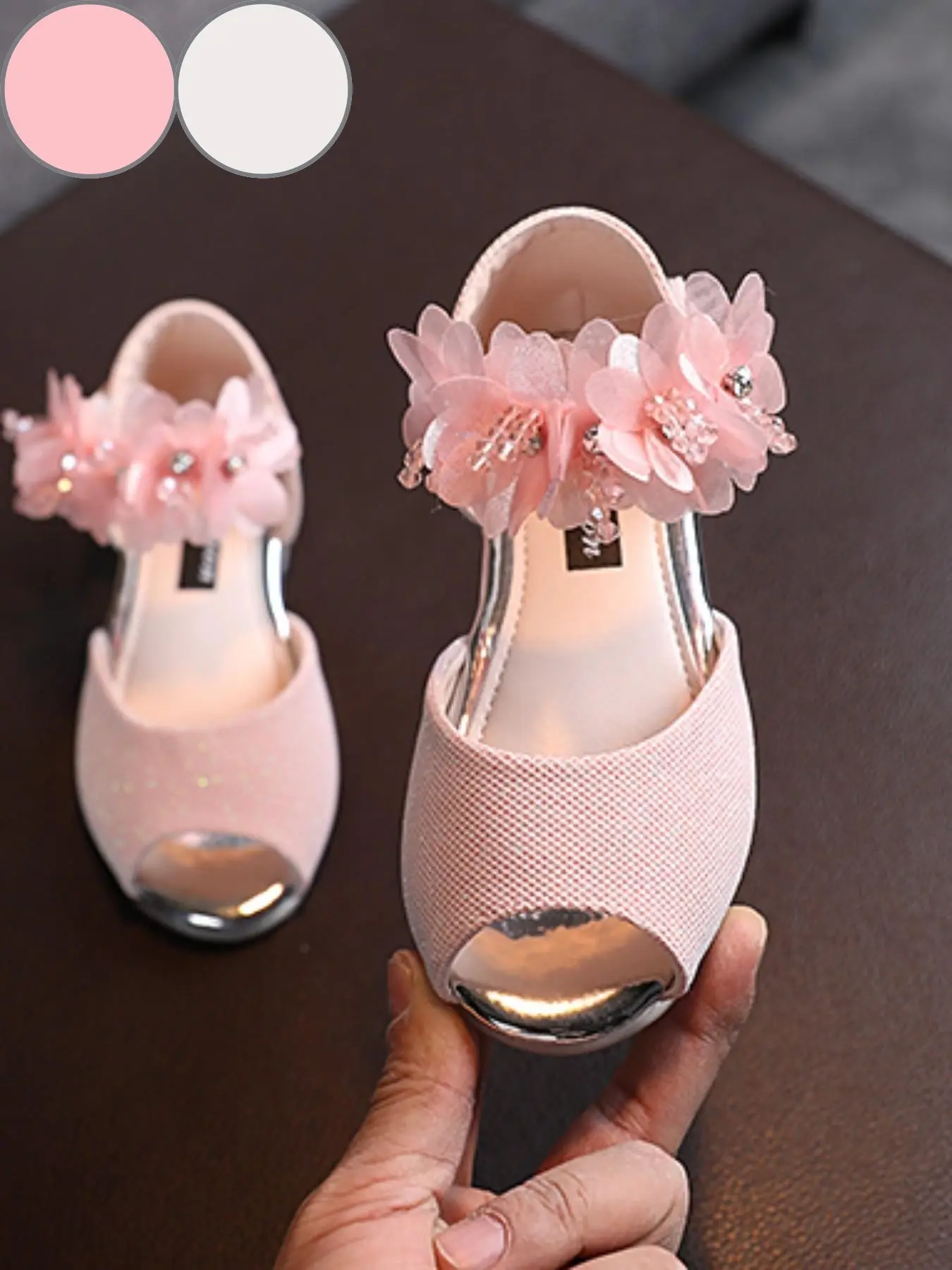 Princess Floral Mary Jane Shoes, Low Heel Party Wedding Dance Shoes, Suitable for Toddlers and Children, Little Girl Dress Shoes, Girls Elegant Dress Shoes, Soft Soled Shoes, Kids Shoes