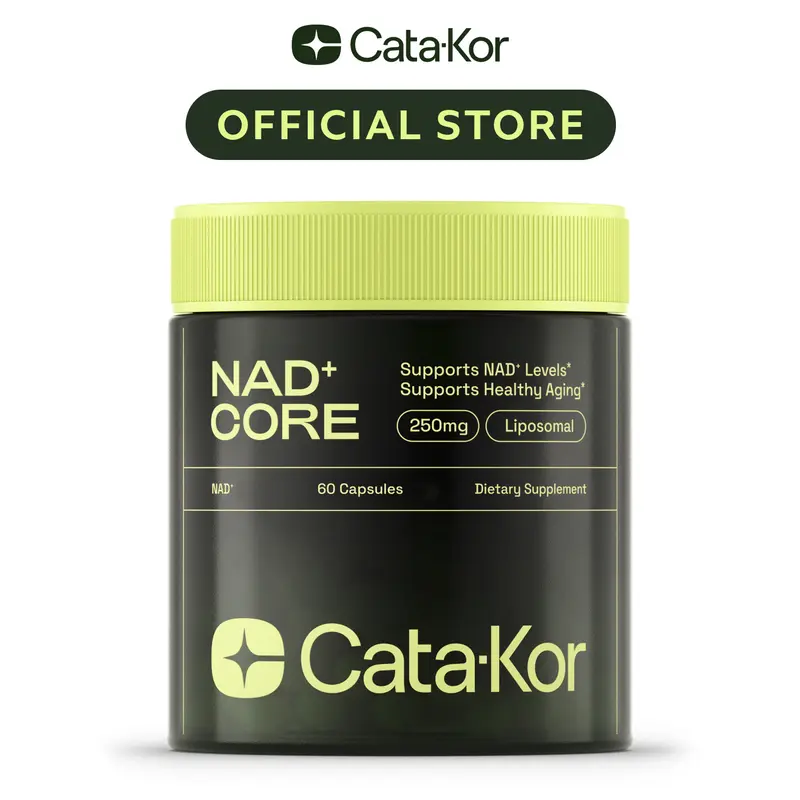 Cata-Kor 250 mg - NAD+ Supplement for Skin Aging Support, Energy, and Focus - 60 Count - Vitamin & Wellness Supplements Dietary Healthcare Edible