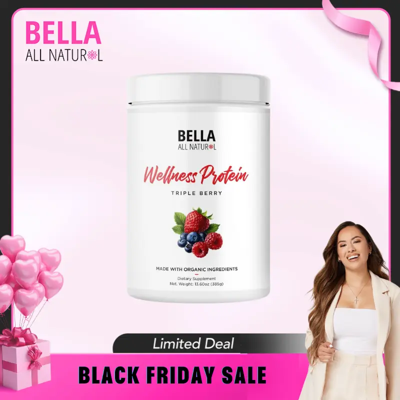 Bella All Natural Wellness Protein - Triple Berry Flavor - Organic Plant Based Protein