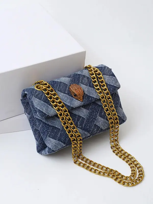 查看[Women's Fashionable Criss Cross Stripe Pattern Chain Strap Crossbody ...
