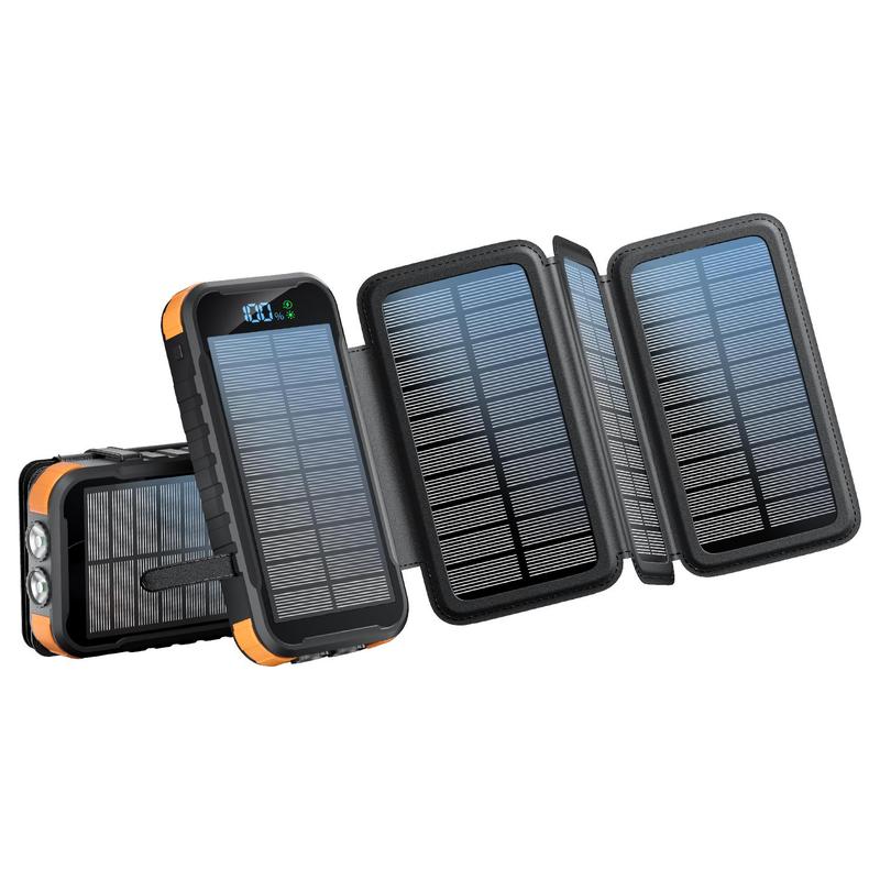 Solar Power Bank Stackable 查看[Solar Power Bank with 4 Solar Folding Panels, 20000mAh Portable ...