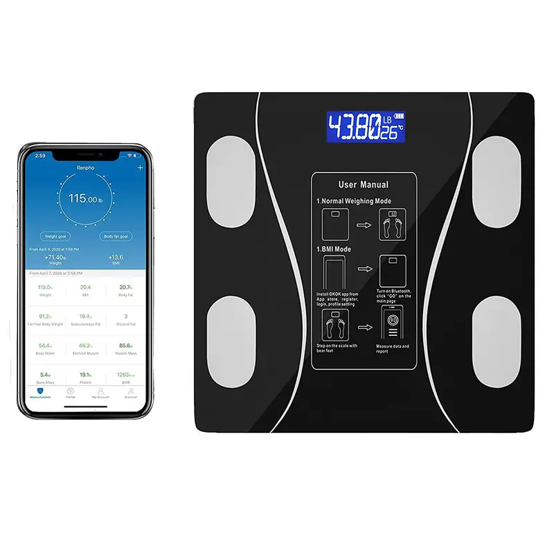 Smart Body Scale Bluetooth Weight Scale Body Composition Monitor Health Analyzer Body Fat Monitor and BMI CalculationSmart Body Fat Scale for Comprehensive Health Metrics Essential for Health Monitoring   Healthcare Weighing Scale christmas 2024