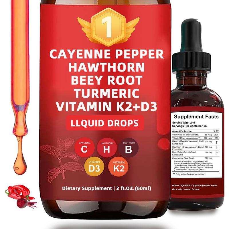 Cayenne Pepper Liquid Drops, Cayenne Pepper Supplements, Cayenne Pepper Extract, Aeluro Cayenne Drops, 60ml Cayenne Pepper Drops, Vitamin D3 K2 Organic Beet Root Powder