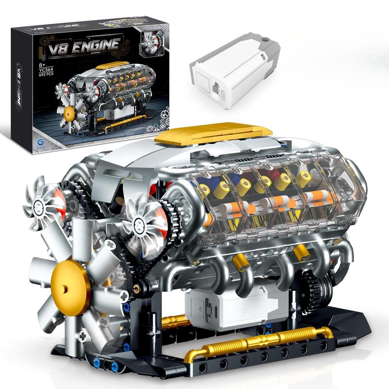 692pcs V8 Engine Buildable Toy Set with Transparen TikTok爆款商品分析 - GMV ...