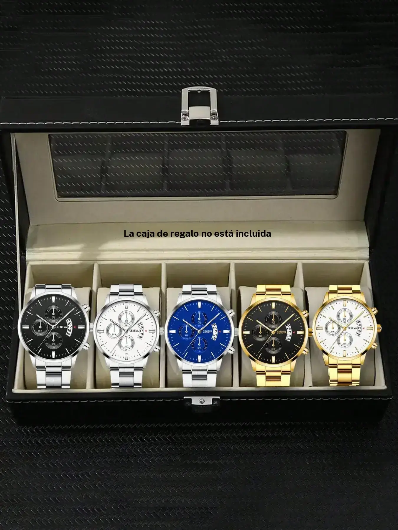 查看[5-Piece Luxury Men's Quartz Watch Set, Cool And Handsome Style ...