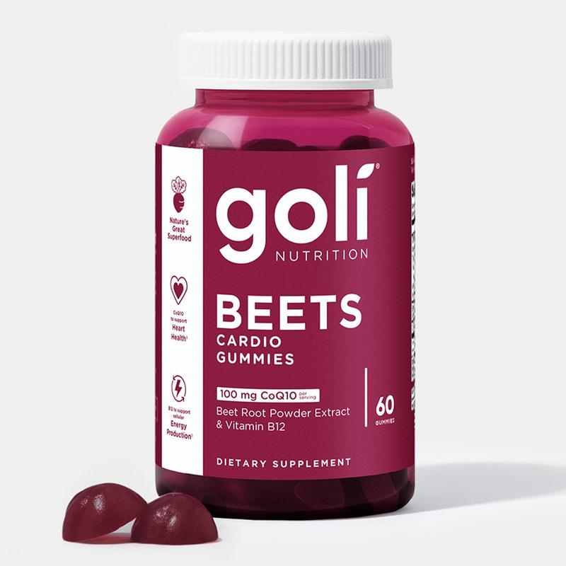 Goli Beets Cardio Gummy - Beet Root Extract & 100mg CoQ10, Gluten-Free, Vegan, Non-GMO, and Gelatin-Free. Nature's Great Superfood