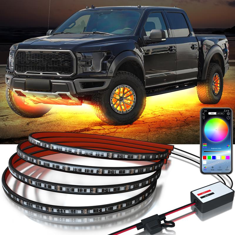 Suv Led 查看[RGB Car Underglow Strip Light, 1 Set CarAExterior Under Music Svnc ...