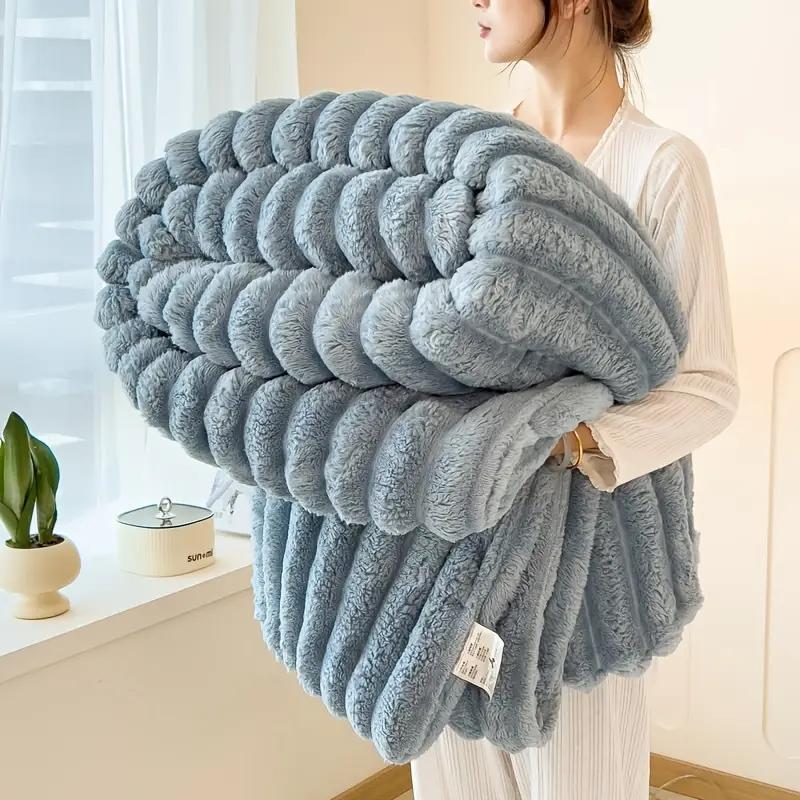 查看[Chunky Cord Ribbed Throws Soft Large Fluffy Cosy blanket Sofa Bed ...