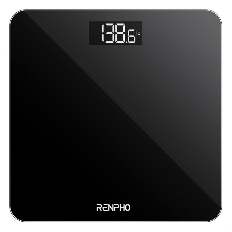 RENPHO Digital Bathroom Scale Accurate Weight Measurement Scale with Backlit LED Round Corner Design, Body Scale Weight up to 400 lb/180kg