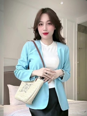 Áo khoác blazer nữ không cổ cotton cao cấp phong cách hàn quốc #aokhoacnu #aoblazer #aoblazernu #thoitrangnu #thoitrang #muataitiktok #xuhuong 