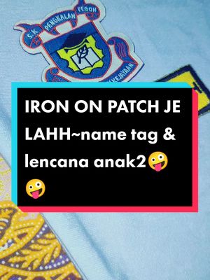 Memule nak jahit tangan je~tapi tapi tapi malehh plak .. 🤭🤭 Mujur jumpa balik DAISO IRON ON PATCH ni,lama dok simpan~ Sesuai untuk mencantum 2 keping kain, melekat lencana sekolah, lace, name tag pada kain Remark: IRON DIPERLUKAN #daiso #irononpatch #backtoschoolhack