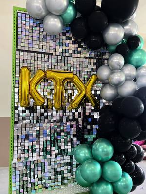 DIY garland cool balloons dark green decoration #garland #partydecor #happybirthday #fyp 