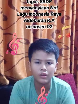 tugas SBDP menyanyikan not lagu Indonesia Raya  @Sitianisaas 