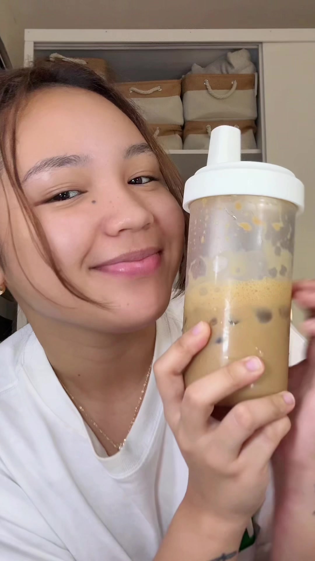 fave coffee recipe & fave affordable sippy cup ☕️🍶🧊 #sippycup #adultsippycup #tumblersoftiktok #aesthetictumbler #dottumbler #coffee #matcha #leakproof #spillproof 