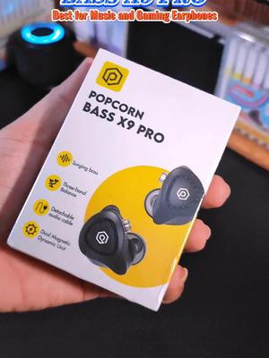 Popcorn BASS X9 Pro 💙🔥 Best for Music and Gaming Earphones #earphones #bass #gamingheadset #gamingheadphones 