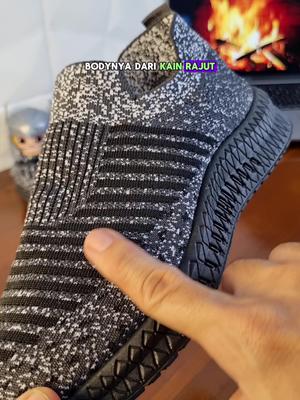 Rekomendasi sepatu sneaker pria slip on kain rajut dengan sol yang empuk dan lentur 🫶✨️ #sepatuslipon #sneaker #sepaturajut #sepatupria #sepatumurah 