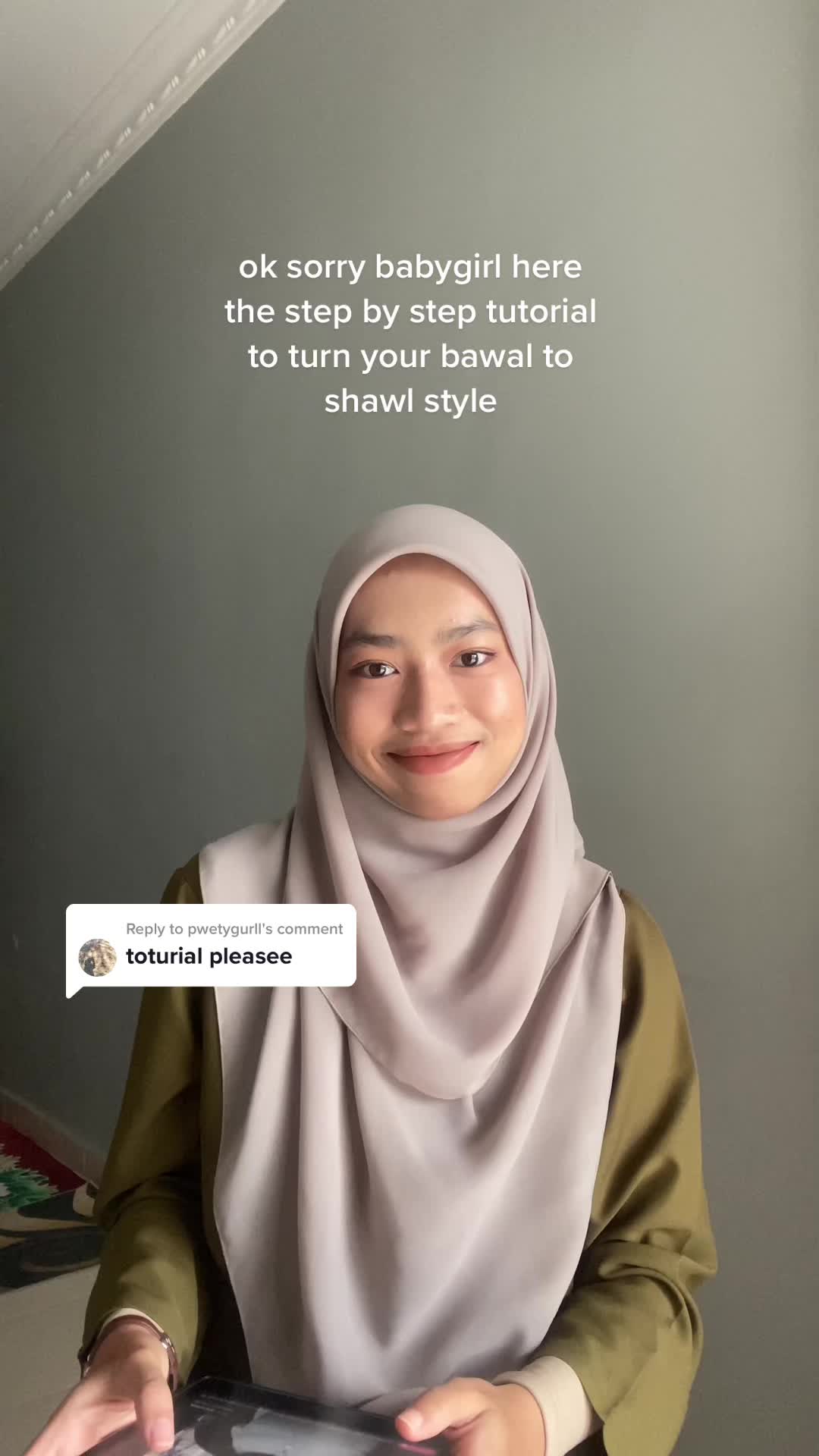 Replying to @pwetygurll sorry la tudung kedut mls nk iron byk kali ☝🏻😔 #hijabstyle #bawaltoshawl #bawaltutorial 
