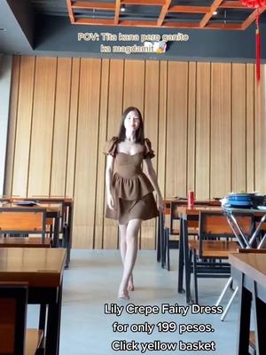 Lily Crepe Dress for only 199 pesos lang. Click the yellow basket!