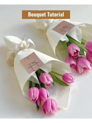 Tulip Bouquet 🌷 #tiktokguru #florist #fyp #bouquettutorial #tiktokmalaysia #tulip #tulipbouquet 