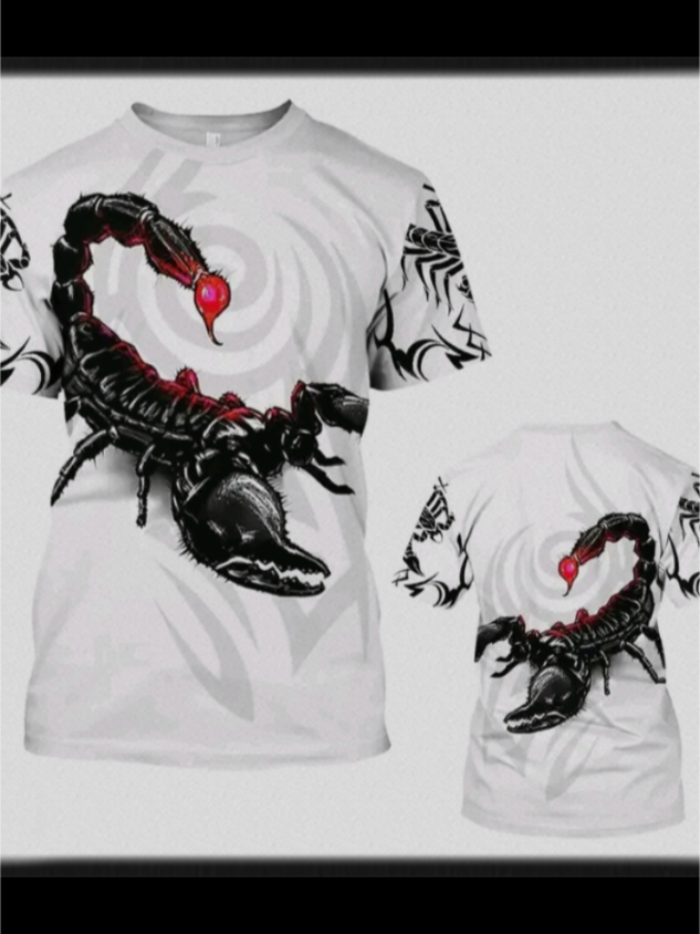 Animal Men's T Shirt Summer Short Sleeve Scorpion 3D Print T-shirt#goodquality #affordable #fyp #fyppppppppppppppppppppppp #fypシ゚viral #legitaffilliatehere💯🥰 