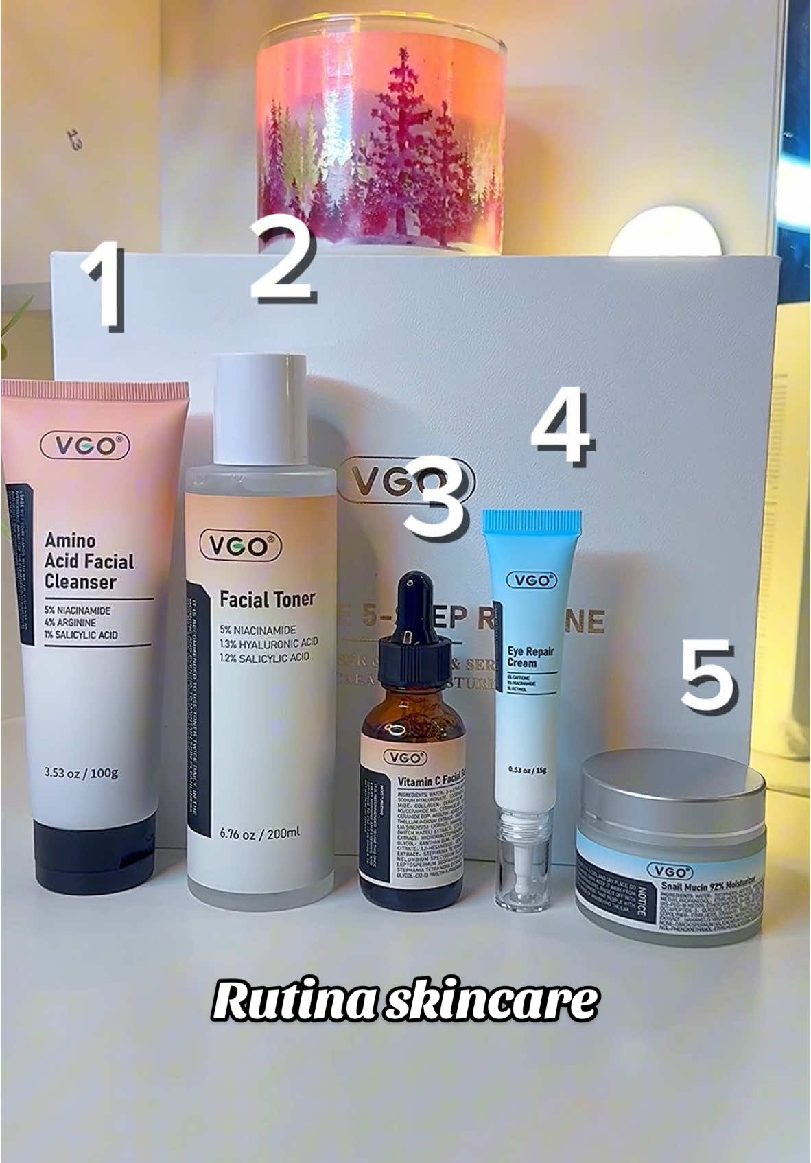 Set completo para la Rutina de skincare✨ VGO Skincare Five-step Routina #vgo #vgobeauty #cuidadodelapiel #cuidadodelacara #skincare #skincareroutine #setcompletodeskincare #cuidadodelapieldediaydenoche #tiktokshopfinds #giftguide #tiktokpartner #pielsana #pielbonita 