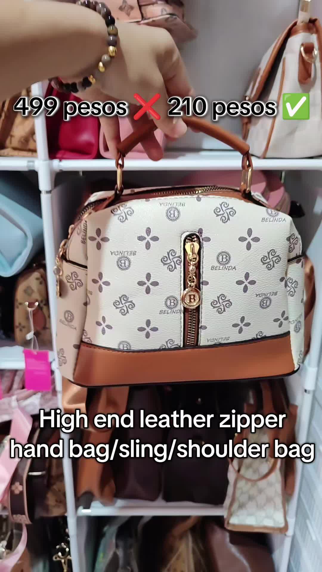 High end leather zipper bag /sling / shoulder bag 😍 #handbag #shoulderbag #slingbag #highendleather #mimiso 