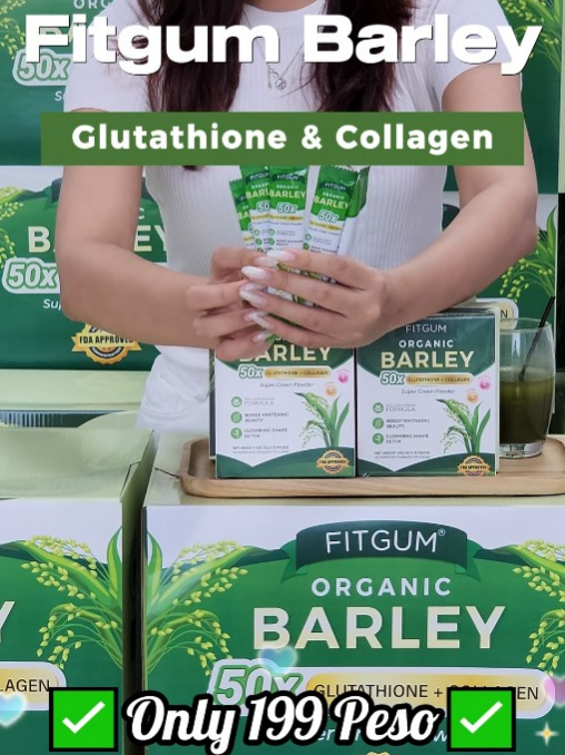 Legit Barley 3 in 1 contains glutathione and collagen 😊Only 199 peso today ✔✔✔ #FITGUM #barley #barleygrass #powder #barleygrasspowder #glutathione #collagen #legit #bakunastore #drink #fyp #trending #viral #tiktok #bestseller #philipines #philippinestiktok