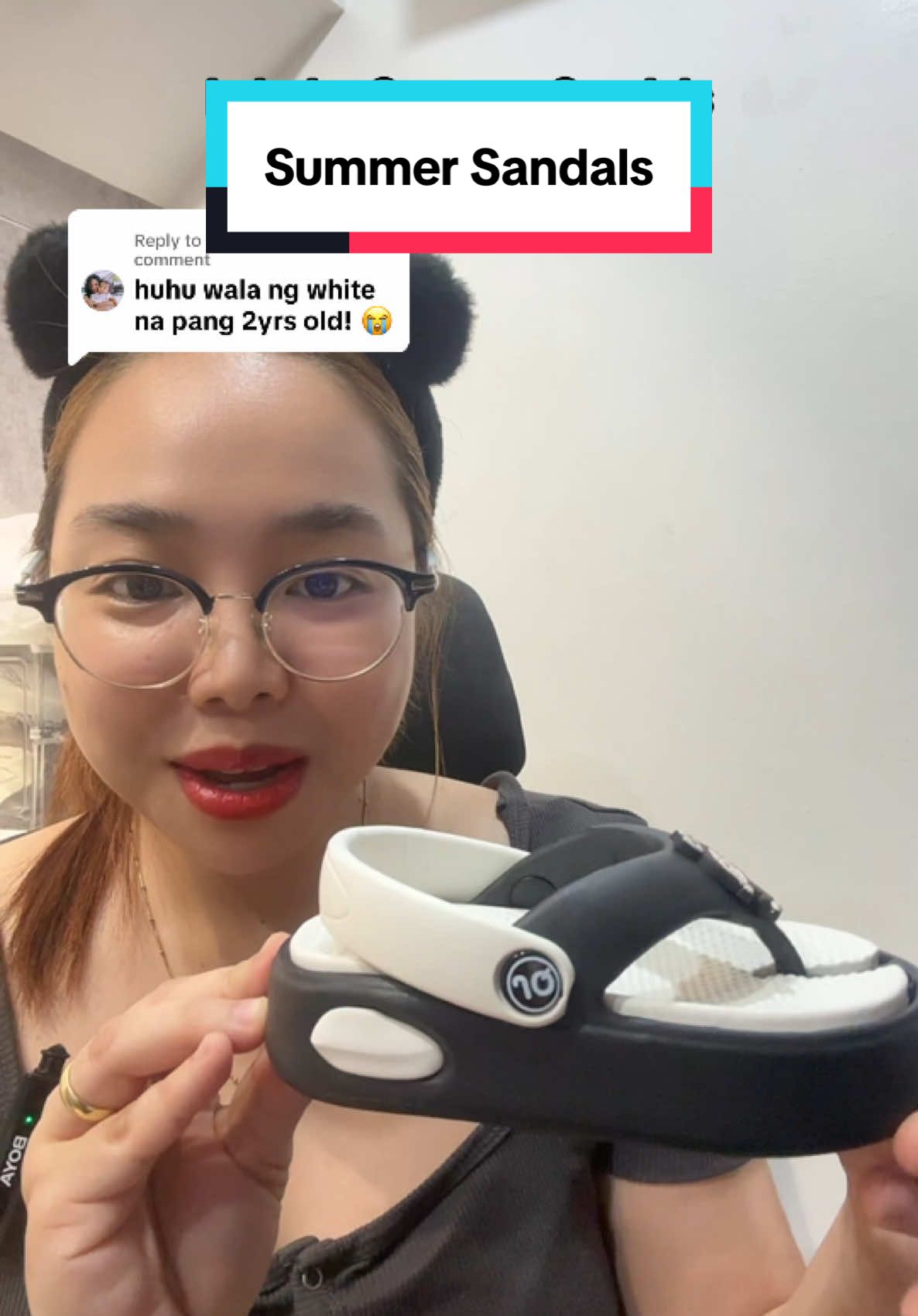 Replying to @Mama and Lily ❤️ add 1 size kung bochog ang paa ng bulilit mga mi 🥰 #babyslippers #toddlersandals #cutesandals 