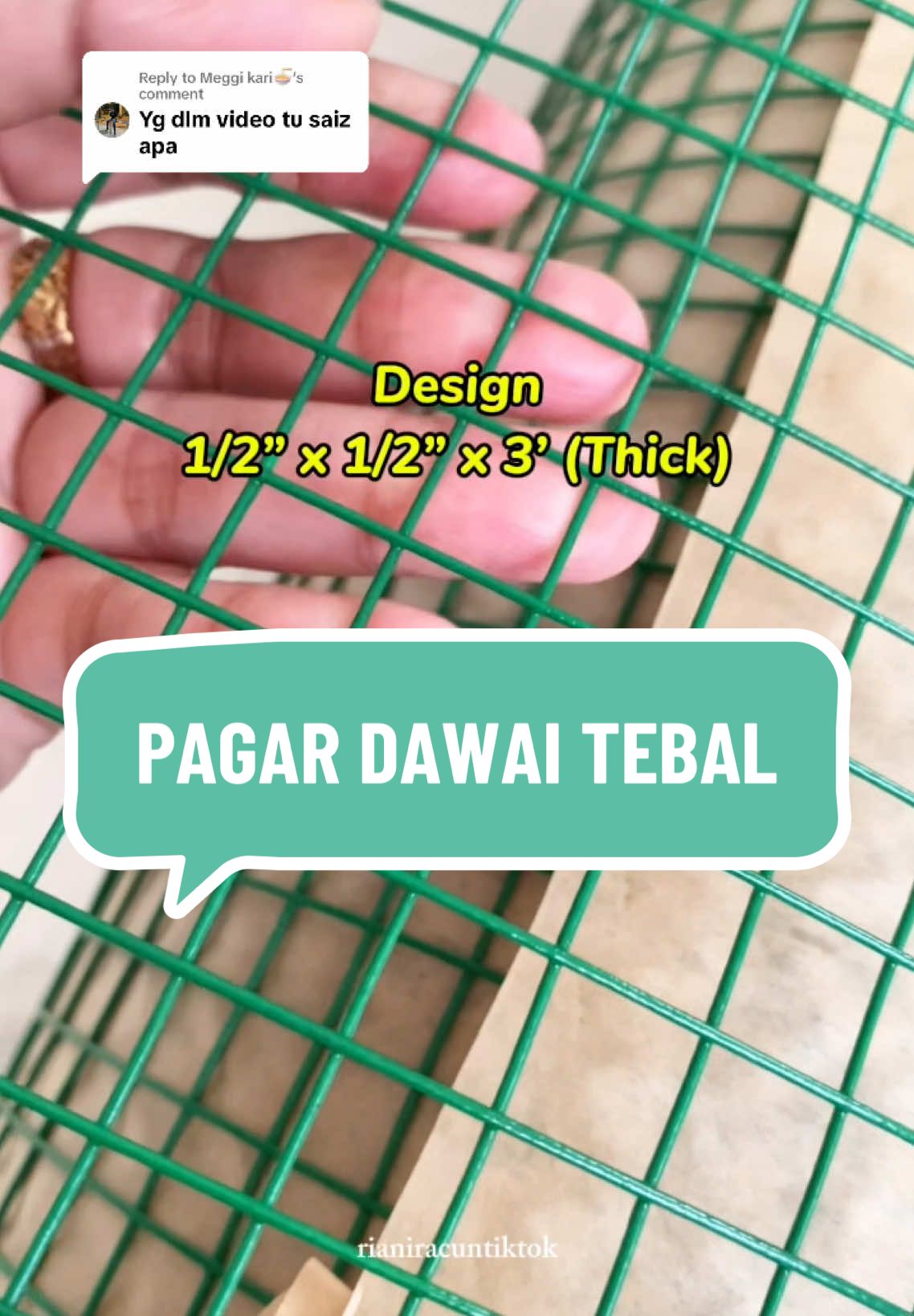 Replying to @Meggi kari🍜 pagar dawai hijau tebal