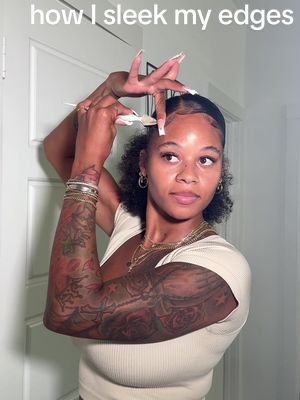 how I do my edges 🤌🏾✨ #edges #edgestutorial #sleekponytail